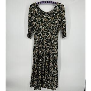 Vintage Rabbit Designs Dress Size 6 Green Forest Fairy Rayon Cottagecore 90s